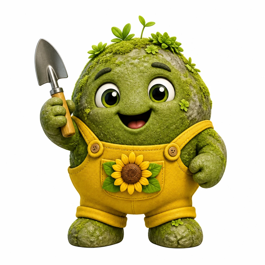 Ako, a smiling mossy rock gardener